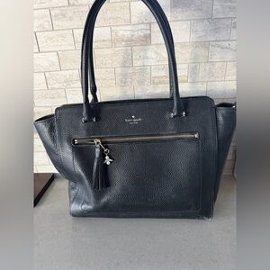kate spade Black Pebbled Leather Tote